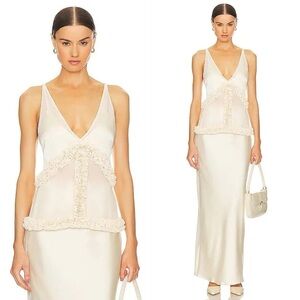 Lovers and Friends Odella Ruffle Top in Ivory